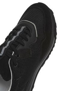 کتونی مردانه چرم مشکی بنددار دری مد