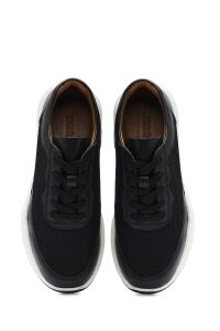 کتونی مردانه چرم مشکی بنددار دری مد