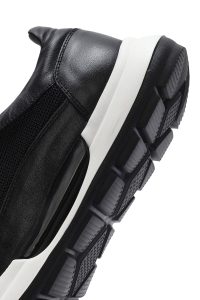 کتونی مردانه چرم مشکی بنددار دری مد