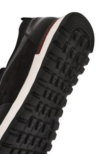 کتونی مردانه چرم مشکی بنددار دری مد