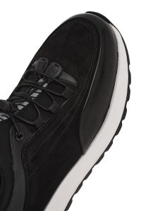 کتونی مردانه چرم مشکی بنددار دری مد