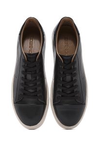 کتونی مردانه چرم مشکی بنددار دری مد