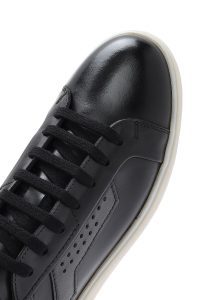 کتونی مردانه چرم مشکی بنددار دری مد