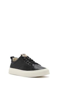 کتونی مردانه چرم مشکی بنددار دری مد