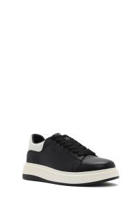 کتونی مردانه چرم مشکی بنددار دری مد