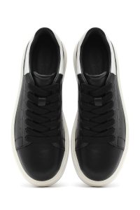 کتونی مردانه چرم مشکی بنددار دری مد