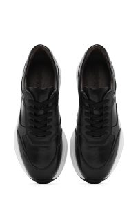 کتونی مردانه چرم مشکی بنددار دری مد