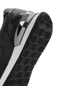 کتونی مردانه چرم مشکی بنددار دری مد