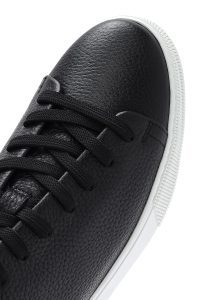 کتونی مردانه چرم مشکی بنددار دری مد