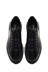 کتونی مردانه چرم مشکی بنددار دری مد