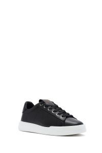 کتونی مردانه چرم مشکی بنددار دری مد