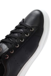 کتونی مردانه چرم مشکی بنددار دری مد