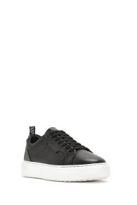 کتونی مردانه چرم مشکی بنددار دری مد