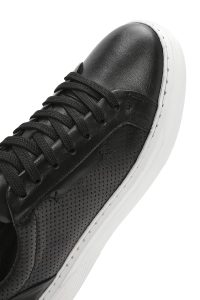 کتونی مردانه چرم مشکی بنددار دری مد