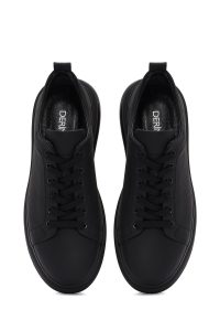 کتونی مردانه چرم مشکی بنددار دری مد