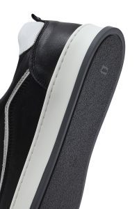 کتونی مردانه چرم مشکی بنددار دری مد