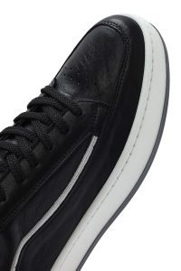 کتونی مردانه چرم مشکی بنددار دری مد