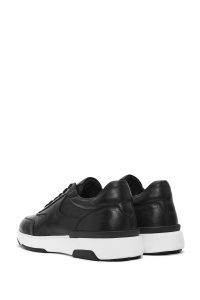 کتونی مردانه چرم مشکی بنددار دری مد