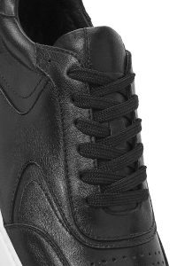 کتونی مردانه چرم مشکی بنددار دری مد