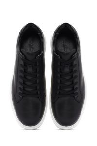 کتونی مردانه چرم مشکی بنددار دری مد