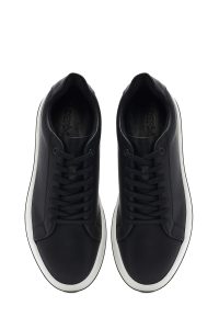 کتونی مردانه چرم مشکی بنددار دری مد