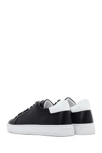 کتونی مردانه چرم مشکی بنددار دری مد