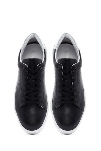 کتونی مردانه چرم مشکی بنددار دری مد