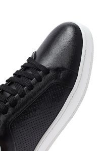 کتونی مردانه چرم مشکی بنددار دری مد