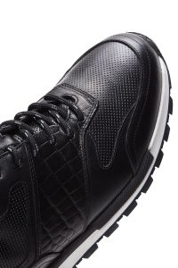 کتونی مردانه چرم مشکی بنددار روزمره دری مد