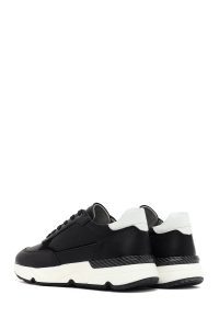 کتونی مردانه چرم مشکی بنددار زیره ضخیم دری مد