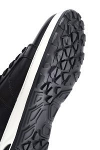 کتونی مردانه چرم مشکی بنددار زیره ضخیم دری مد