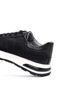 کتونی مردانه چرم مشکی بنددار زیره ضخیم دری مد