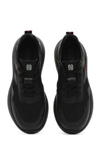 کتونی مردانه چرم مشکی بنددار زیره ضخیم کژوال دری مد