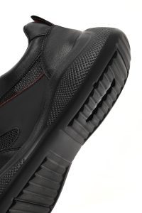 کتونی مردانه چرم مشکی بنددار زیره ضخیم کژوال دری مد