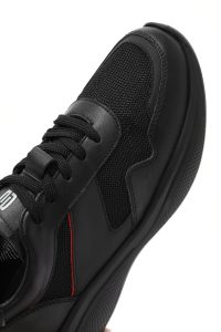 کتونی مردانه چرم مشکی بنددار زیره ضخیم کژوال دری مد