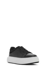 کتونی مردانه چرم مشکی بنددار زیره ضخیم دری مد