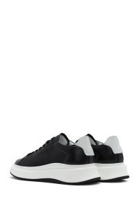 کتونی مردانه چرم مشکی بنددار زیره ضخیم دری مد