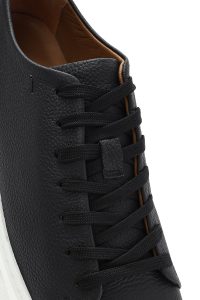 کتونی مردانه چرم مشکی بنددار زیره ضخیم دری مد