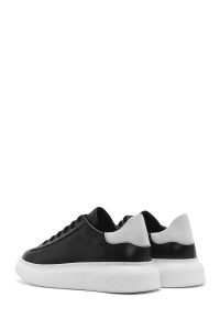 کتونی مردانه چرم مشکی بنددار زیره ضخیم دری مد