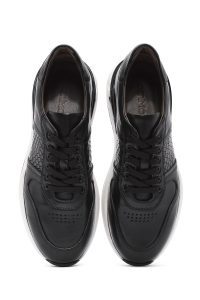 کتونی مردانه چرم مشکی بنددار کژوال دری مد