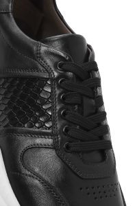 کتونی مردانه چرم مشکی بنددار کژوال دری مد