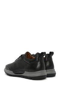 کتونی مردانه چرم مشکی بنددار کژوال دری مد