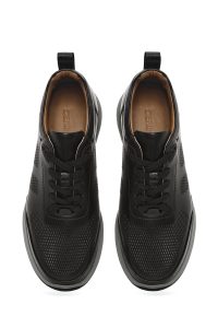 کتونی مردانه چرم مشکی بنددار کژوال دری مد