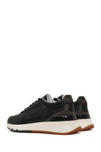 کتونی مردانه چرم مشکی بنددار کژوال دری مد