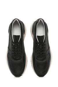 کتونی مردانه چرم مشکی بنددار کژوال دری مد