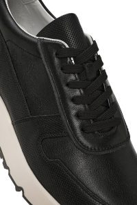 کتونی مردانه چرم مشکی بنددار کژوال دری مد