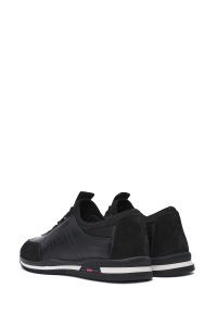 کتونی مردانه چرم مشکی بنددار کژوال دری مد