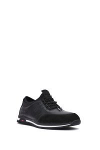 کتونی مردانه چرم مشکی بنددار کژوال دری مد