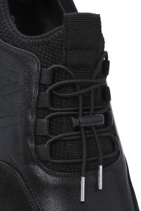 کتونی مردانه چرم مشکی بنددار کژوال دری مد