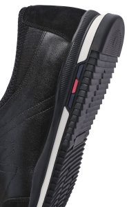 کتونی مردانه چرم مشکی بنددار کژوال دری مد